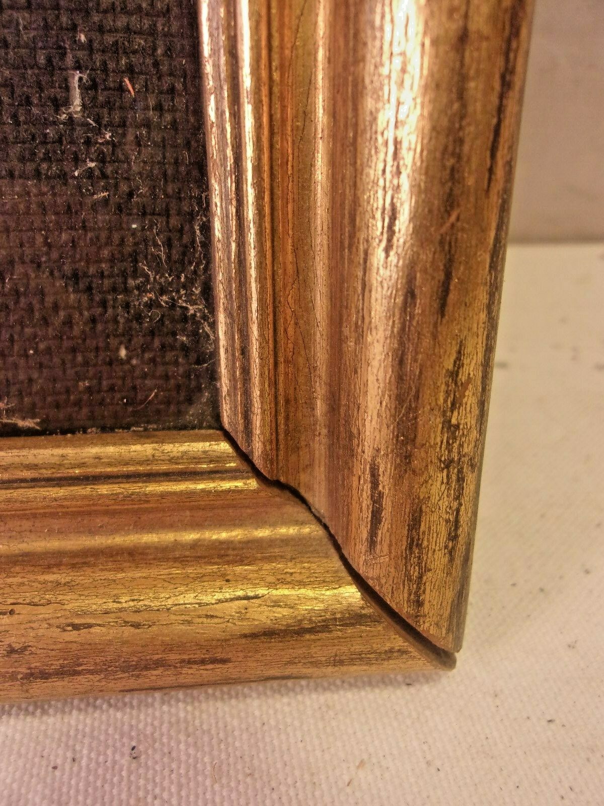 Vintage mid century GOLD LEAF frame 13 1/2 x14  holds 12x12 1/2 molding 1