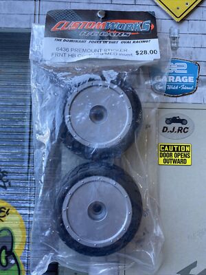Custom Works CSW6436  Sticker Front Pre-Mounted Dirt Oval Tires (2) (HB)