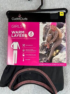 Cuddl Duds Warm Layers Pj Set Size M Long Sleeve Crew & Legging Girls