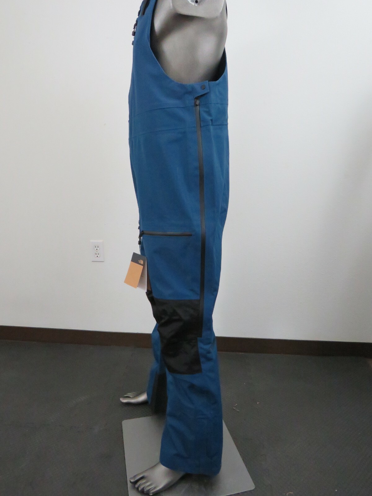 Pre-owned The North Face Mens  Ceptor Dryvent Waterproof Shell Ski Bibs Pants - Blue In Monterrey Blue / Tnf Black