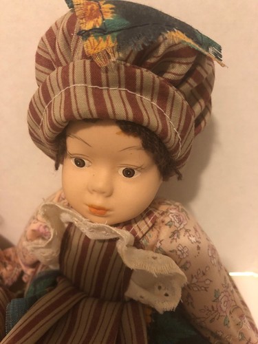 2 Vintage Bisque Dolls Big Sister & Little Sister 9” & 6.5”