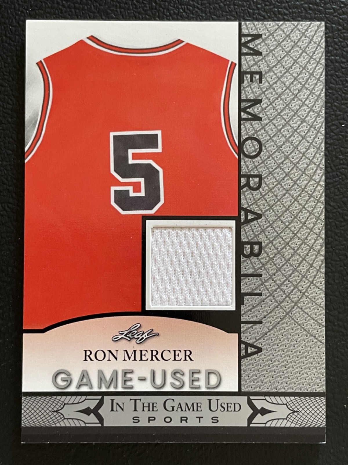 2024 Leaf In The Game Used Memorabilia Silver Ron Mercer Jersey