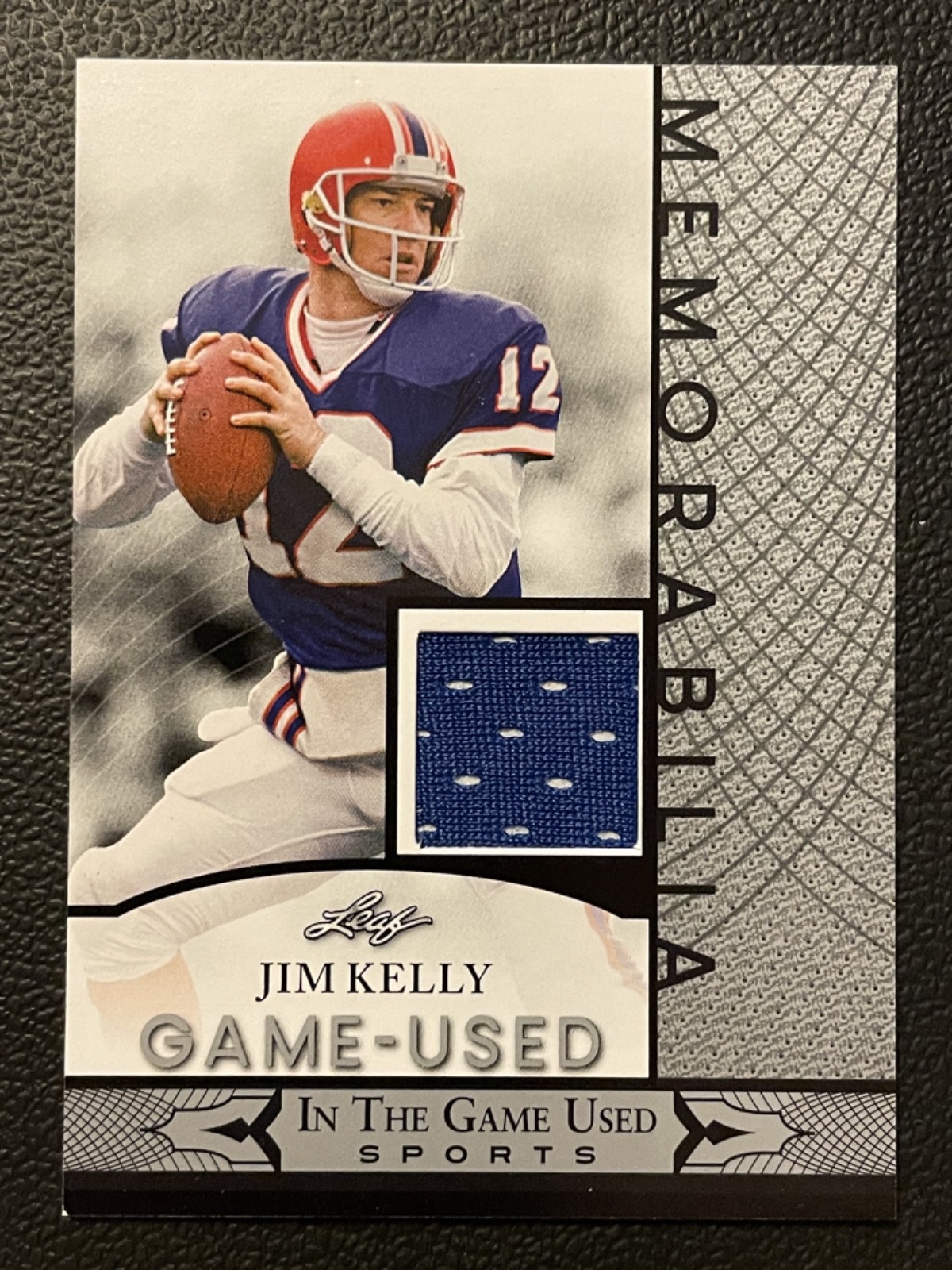 2024 Leaf In The Game Used Memorabilia Silver Jim Kelly Jersey