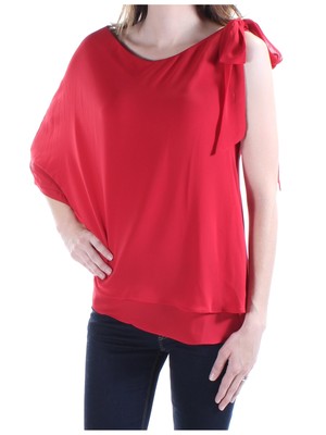 INC Womens Red Tie Dolman Sleeve Jewel Neck Top Размер: 16