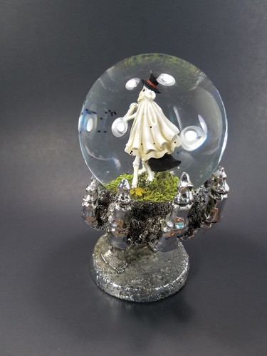 Gothic Steam Punk Snow Globe Marriage In A Cemetary Black Snow