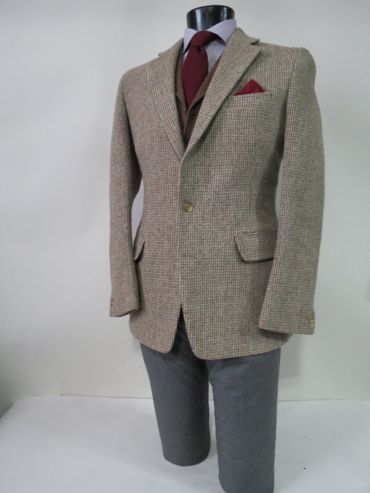 VTG Selfridges London made in England Harris tweed heavy