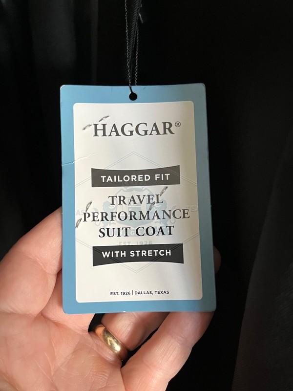 Men's Haggar Travel Performance Tailored-Fit Stretch Suit Jacket 44R Black