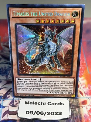 Yugioh x1 Timaeus the United Dragon MP23-EN003 Prismatic Secret Rare (Near Mint)