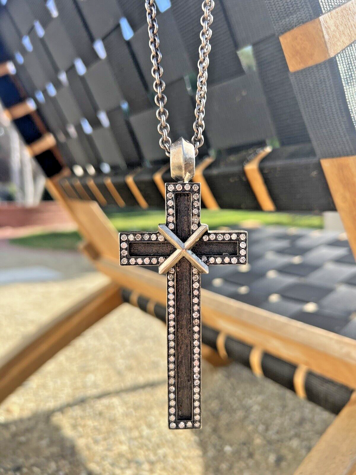 Chrome Hearts Mapplethorpe Cross 2.25ct Diamond Necklace