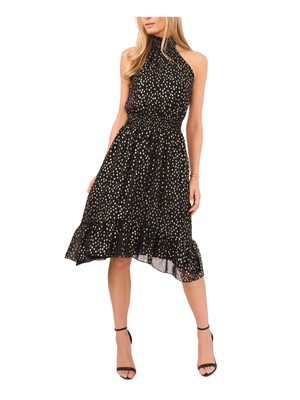 

MSK Женское черное платье длиной до колена без рукавов для вечеринки + расклешенное платье Petites, Черный