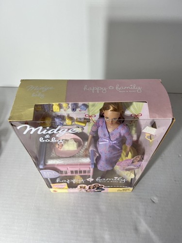 Barbie Happy Family Pregnant Midge & Baby Doll 2002 + Accessories Box Damage