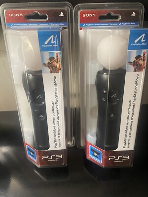 2 Sony PlayStation Move Motion Controller - Black (CECH-ZCM1U)