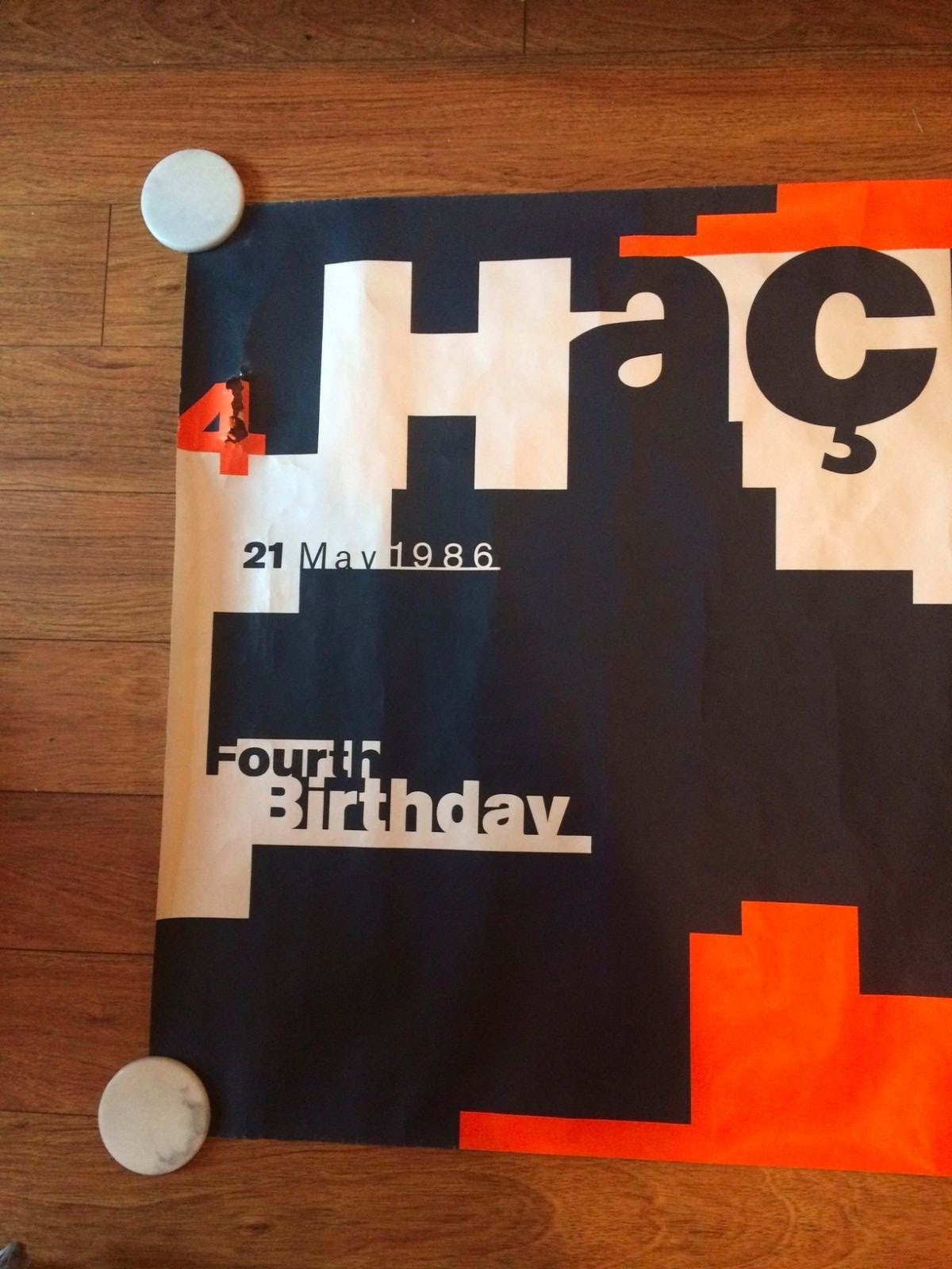 ORIGINAL 4TH B'DAY PARTY HACIENDA FAC 51 POSTER NEW ORDER FACTORY MANCHESTER UK