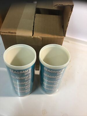 4 Vintage Segram s Gin 12 Oz. Plastic Cups NIB Barware New Old Stock
