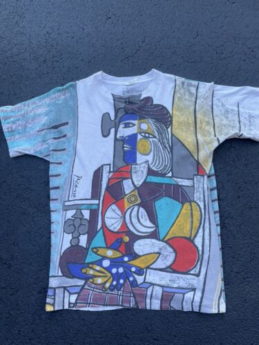 Vintage 1991 AOP Picasso Art T-shirt Size Large Single Stich Vintage 1991 AOP Picasso Art T-shirt Size Large Single Stich