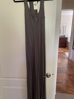 Splendid smoky grey maxi racerback dress