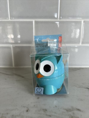 Kikkerland Owl Kitchen Timer  60 Minute Manual Timer Red Owl