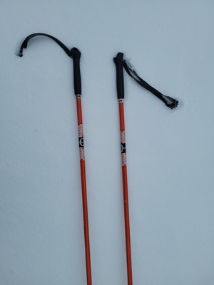 Vintage Exel Nordic Walker Ski Poles 155cm 61  Finland Retro Orange Skiing Excel