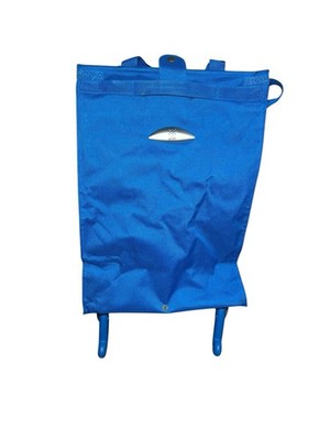 Blue Foldable Shopping Trolley Bag with Wheels Lightweight Market Cart GIMI