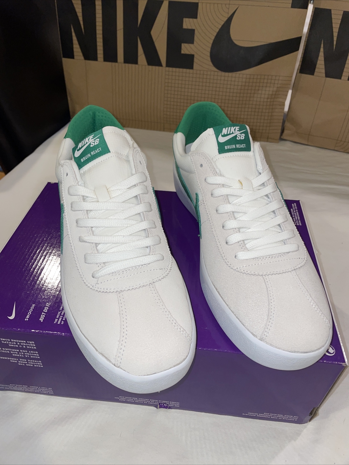 Nike Men's SB Bruin React Sz-11.5 White 