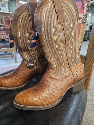 Durango DDB0277 Oiled Saddle Ostrich Mens Boots Exotic