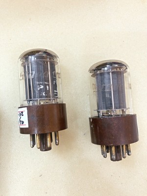Standard 33S30B 6SN7 Telefunken Made brown base black plate, triple mica Pair