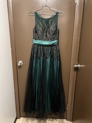 Women s Size 10 Ever Pretty Hunter Green & Black TulleBrides Maid Prom Dress