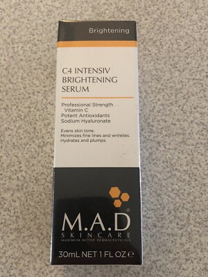 M.A.D MAD Skincare C4 Intensiv Brightening Serum 1 oz 30ml Full Size ~ NIB!!  