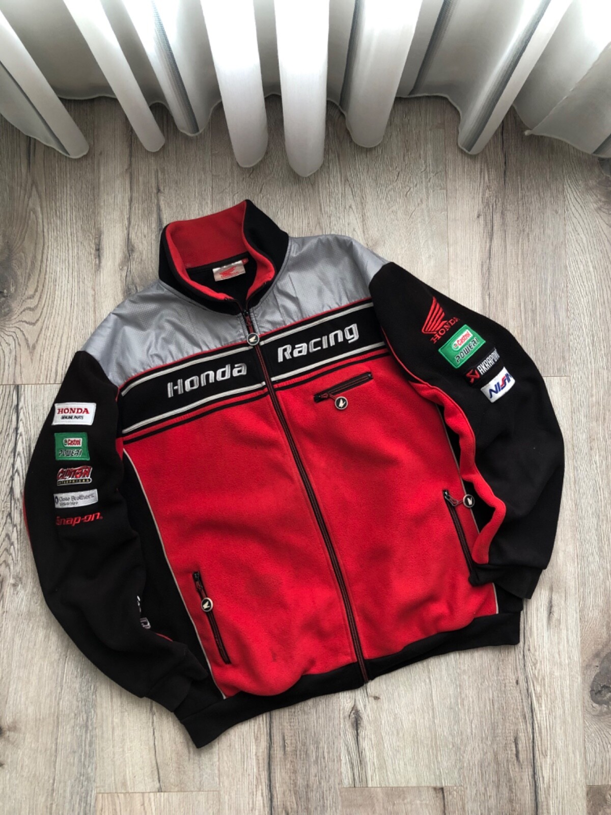 Honda Castrol Racing Fleece Zip Jacket Vintage | eBay