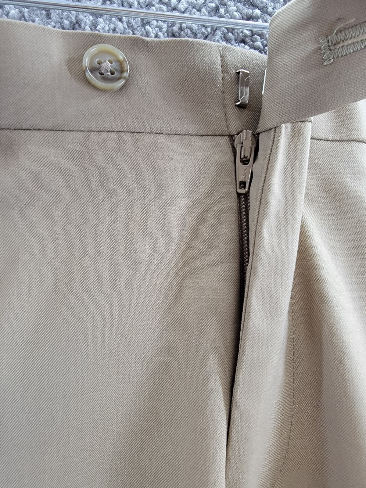 Michael Kors Wool Blend Plain Dress Pants Boys' 18R Tan Zip Button Hook & Bar - Picture 10 of 16
