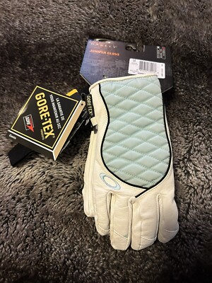 NWT Oakley Juniper Goretex Winter Gloves Women Size Medium Blue/White MSRP $80