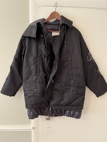 MONCLER タートル　極美品 Authentic MONCLER women Black Down Quilted Coat Size 12/ XL