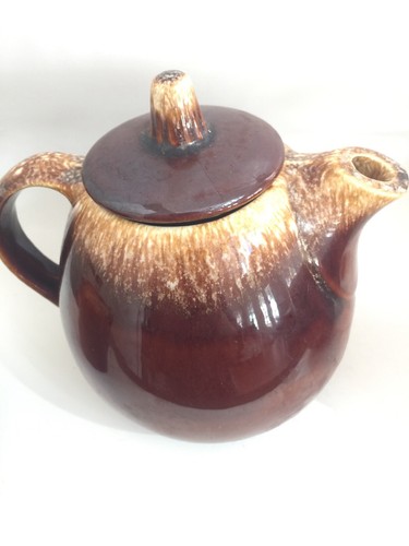Hull Pottery Brown Drip Tea Pot Creamer & And 1 Cup