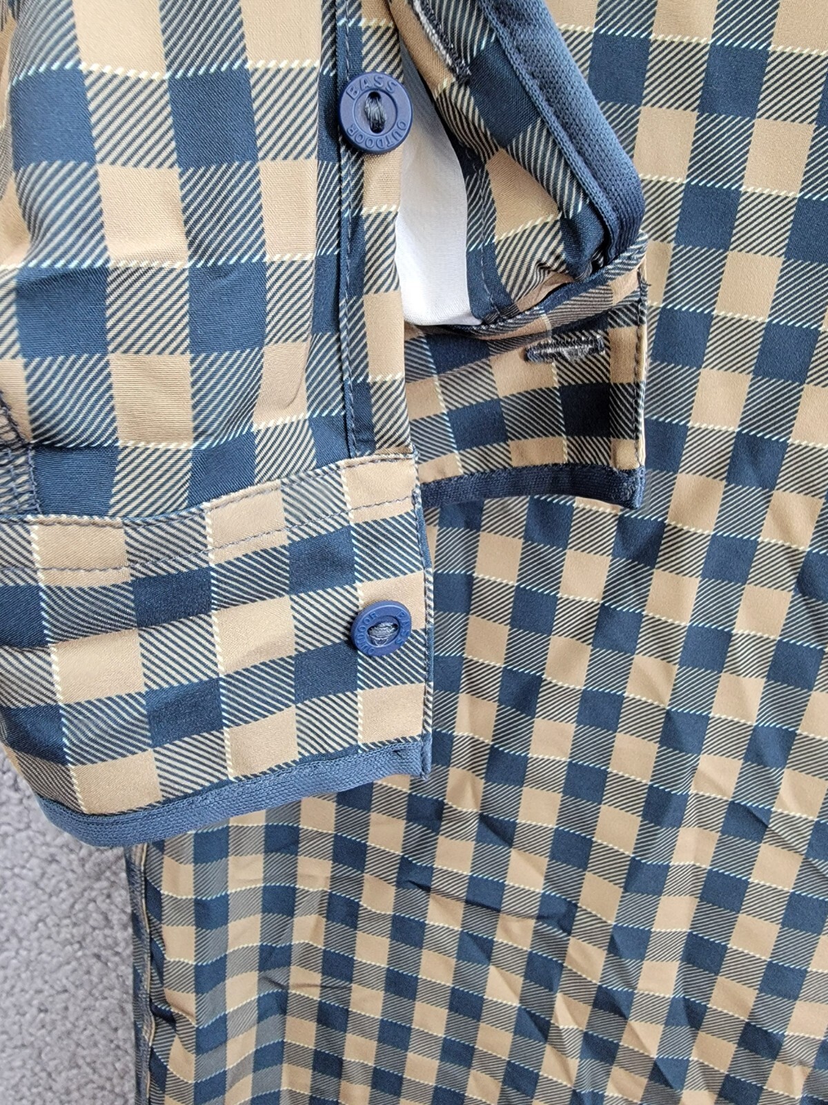 BASS OUTDOOR Cool Plaid Long-Sleeve Shirt Mens S Kelp Small Buffalo Patch Pocket - Picture 10 of 19