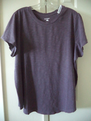 Hot Color! Old Navy Muted Grape Vintage Purple Cotton Scoop T-shirt 2X 18 20 XXL