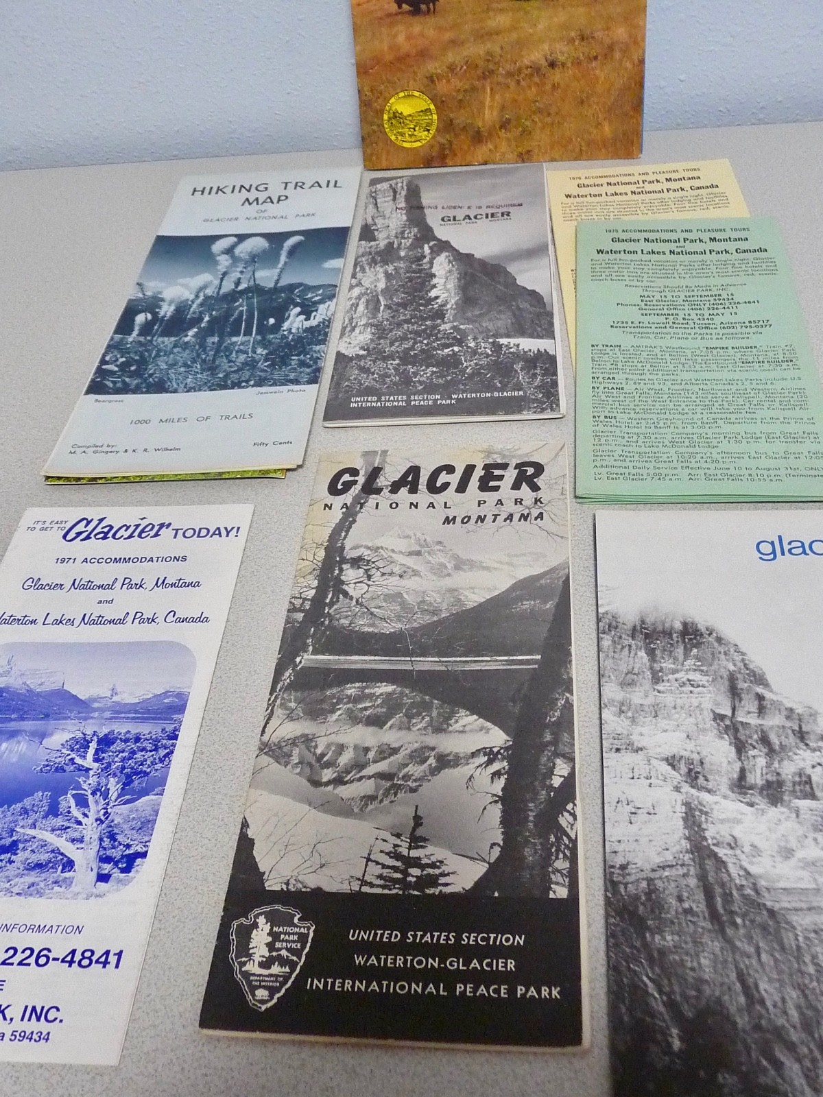 Glacier National Park Waterton Vintage Travel Brochures Maps 1965 Montana State