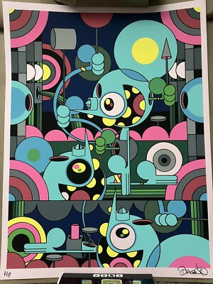 Dalek 2023 Space Monkey Artist Proof 18x24 Signed Night Time Pink Card Stock
