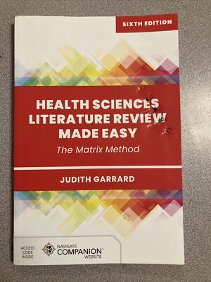 Health Sciences Literature Review Made Easy The Matrix Method 6e W/ Access Code