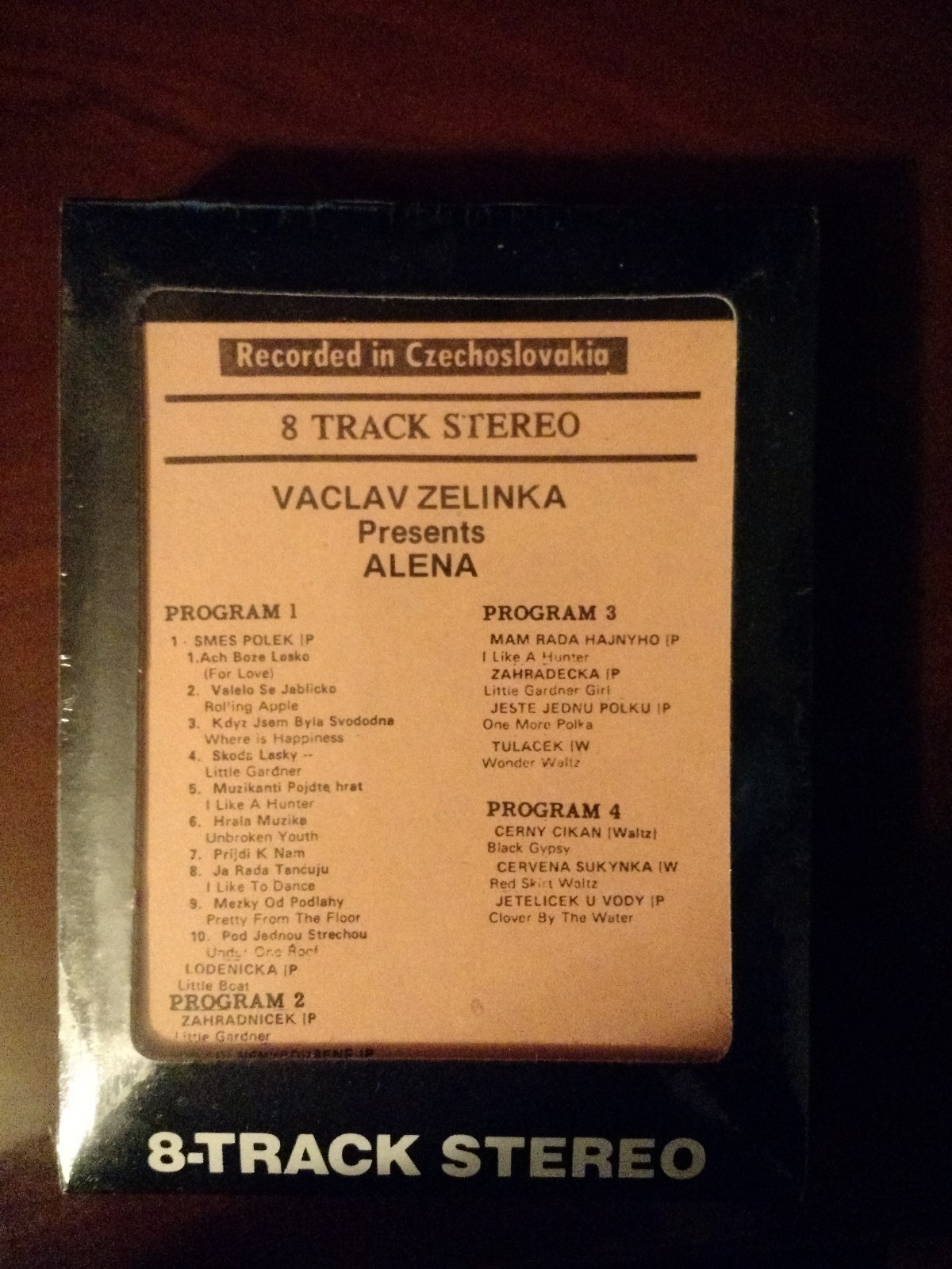 8TRACK Polkas Czech TAPE on rare Nebr. RAY records Vaclav Zelinka Presents ALENA