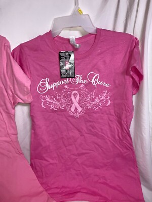 NWT Breast Cancer Awareness T-Shirt Pink Support in Pink Large & XL