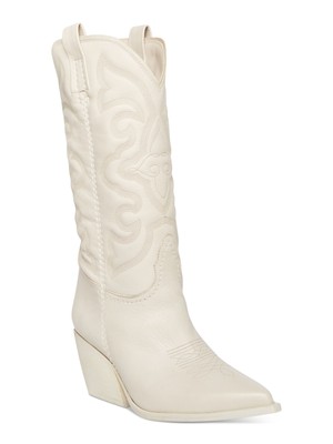 Женский белый топ STEVE MADDEN с застежками-молниями West Leather Western Boot 9.5
