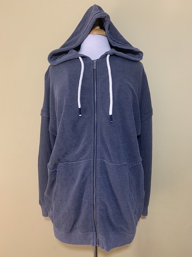 NWT Splendid Dream Slub Full Zip Hooded Sweatshirt Gray Size L