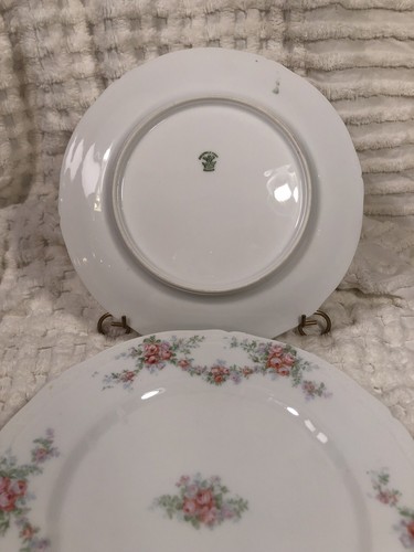 OBERPFALZ BAVARIA SET OF 5 PINK WHITE SHABBY FLORAL SALAD DESSERT DECOR PLATES