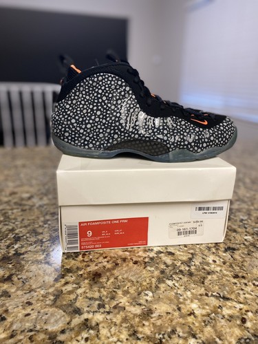 NIKE AIR FOAMPOSITE ONE PREMIUM 1 SAFARI GREY BLACK ORANGE