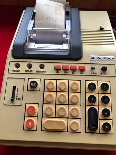 Miida 1200P Full Size Office Adding Machine Printing Calculator Commercial JAPAN