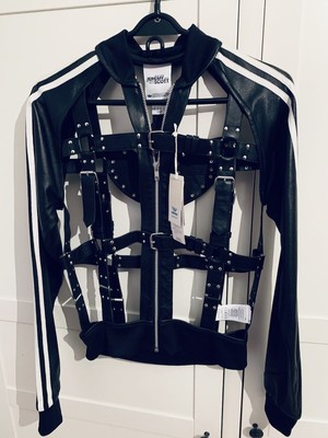 Jeremy Scott Adidas Originals Leather Cage Jacket / Leder Jacke NEU