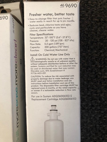 *NEW* Original Kenmore Kenmoreclear! Refrigerator WATER FILTER 46-9690/Pack Of 3