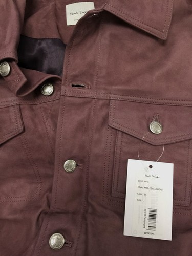 Pre-owned Paul Smith $1995  Men's Purple Suede Denim Style Jacket Size Large