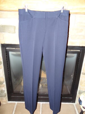 Express Editor Barely Boot Low Rise Straight Through Hip & Thigh Navy Slacks 8R