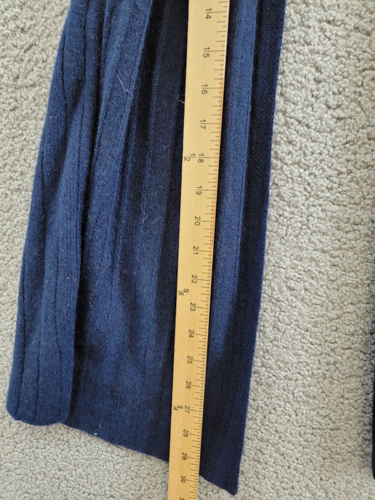 Charter Club Ribbed 100% Cashmere Scarf Women's One Size Navy - Picture 5 of 13